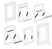 bewegingsmerk van een openklappend raam